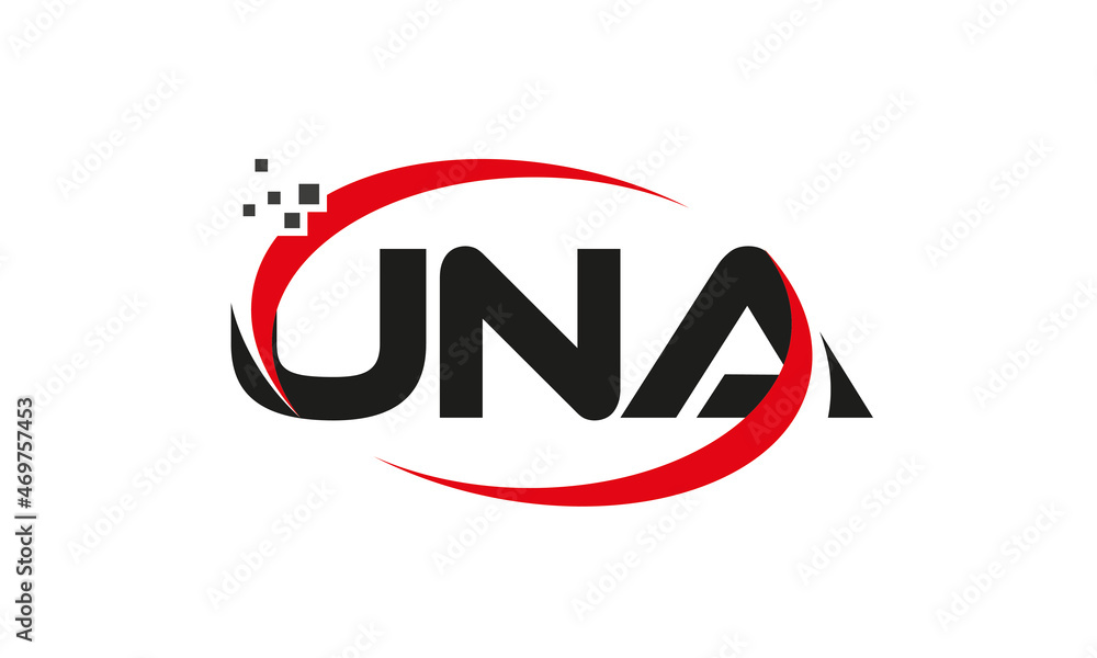 dots or points letter UNA technology logo designs concept vector Template Element