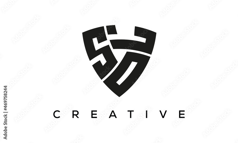 SOL letters logo, security Shield logo vector SOL letters logo, security Shield logo vector