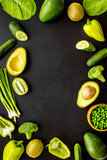 Healthy green vegetarian meal ingredients - vegetables background