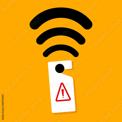Illustration about wireless network problem or internet outage photo