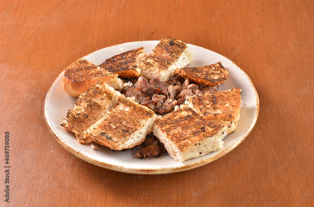 Mollejas Mexican Food Wooden Bottom Horizontal Mollejas Mexican Food Wooden Bottom Horizontal