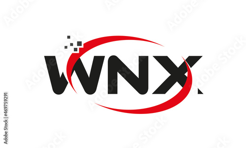 dots or points letter WNX technology logo designs concept vector Template Element
