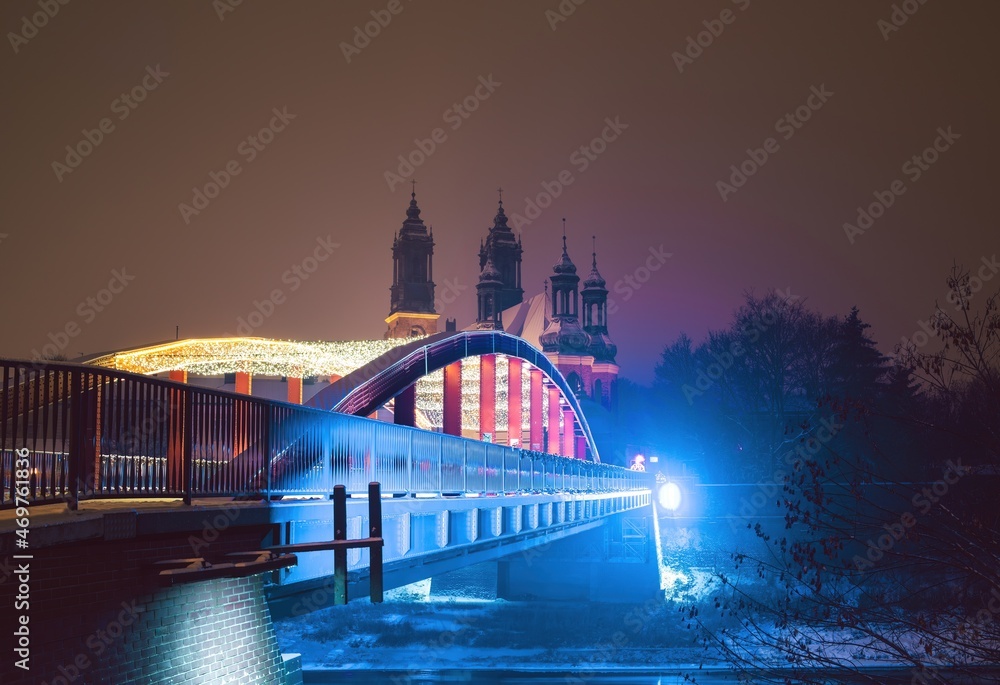 Christmas decoration at Ostrow Tumski in Poznan, Poland