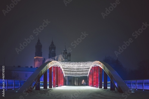 Christmas decoration at Ostrow Tumski in Poznan, Poland photo