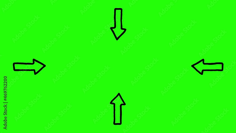 Hand Drawn Line Arrows Pointing in the same Direction on Green Background Hand Drawn Line Arrows Pointing in the same Direction on Green Background