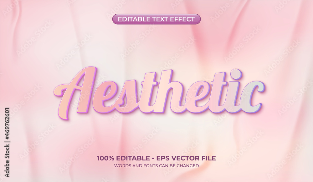 Aesthetic text effect with pastel color. Editable text on a wrinkled cloth background