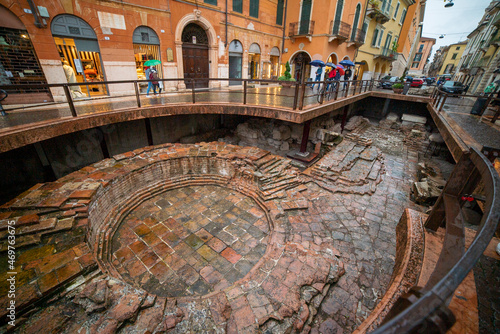 The architecture of Verona city in Italy