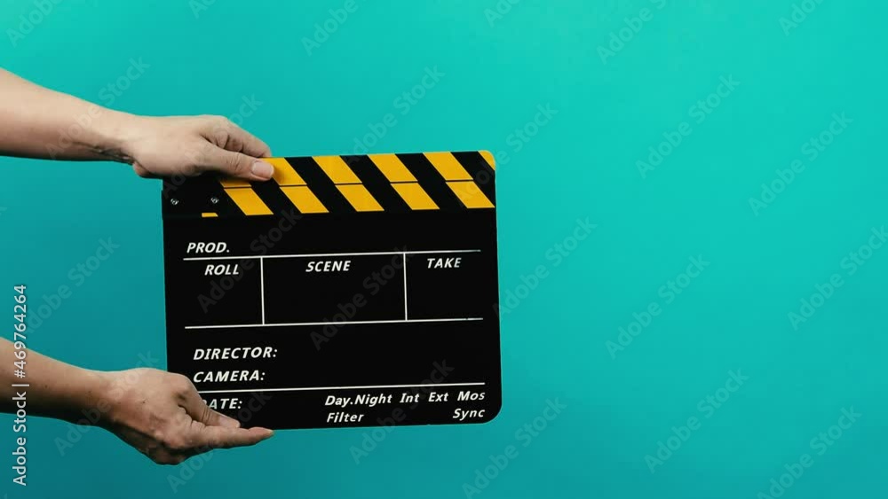 Movie Clapper Board. Hollywood Director Film Slate. Film crew hold and ...