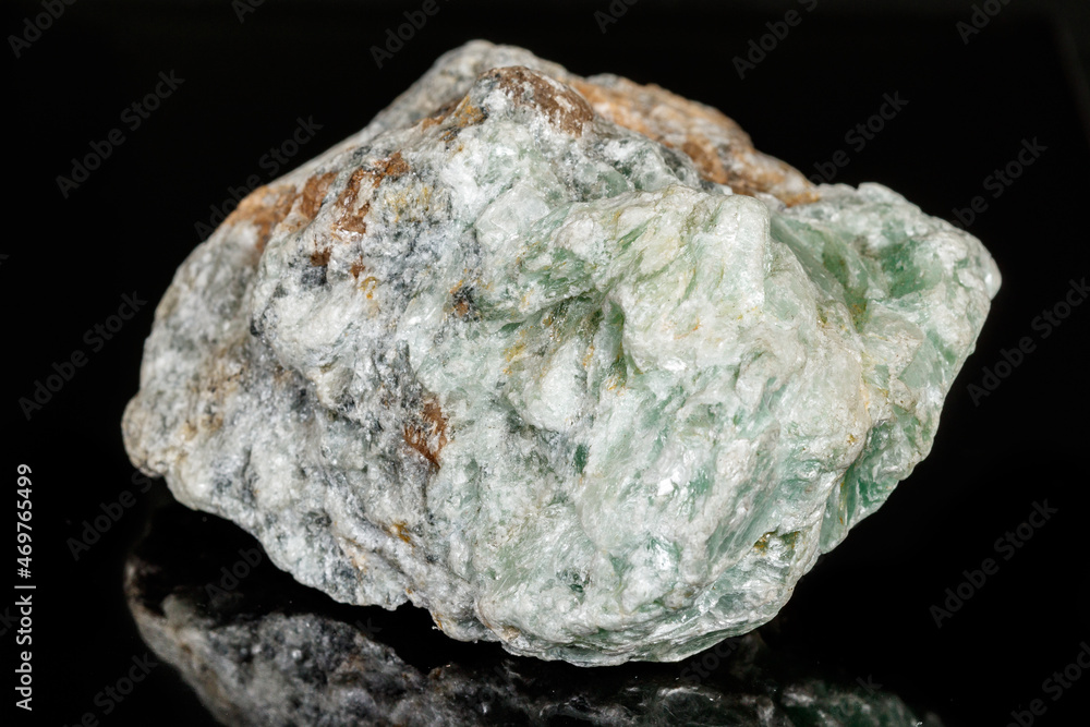 Macro of a stone Talc mineral on a black background Macro of a stone Talc mineral on a black background