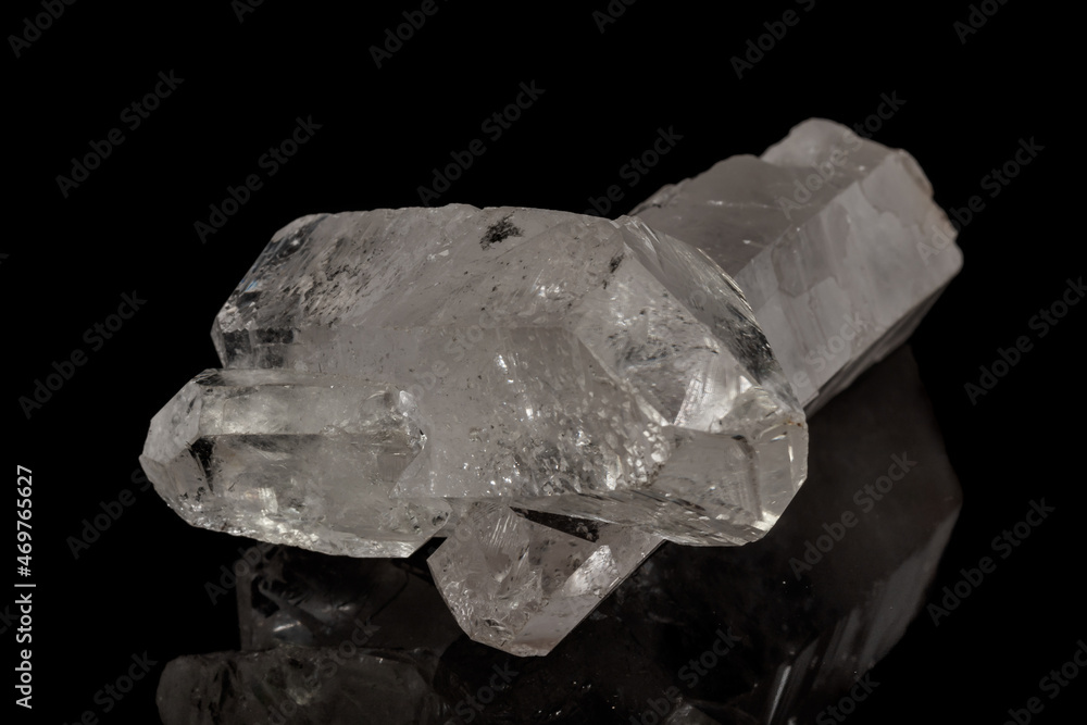 Macro mineral stone rhinestone on a black background