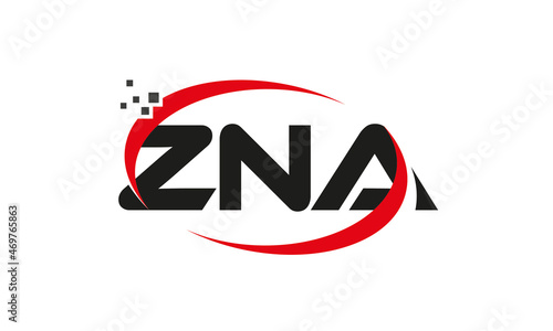 dots or points letter ZNA technology logo designs concept vector Template Element