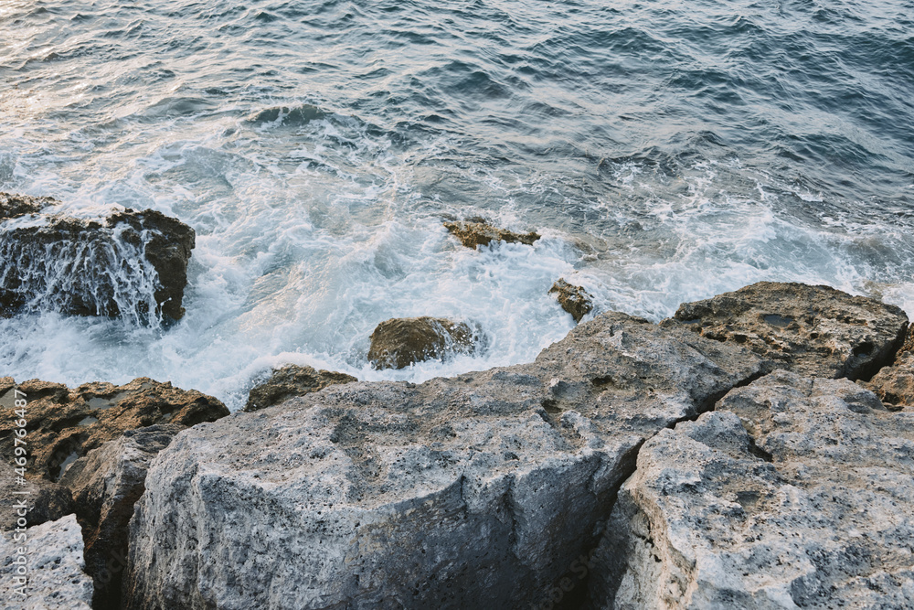 cliff ocean waves the view from the top nature