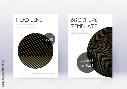 Trendy cover design template set. Gold abstract li