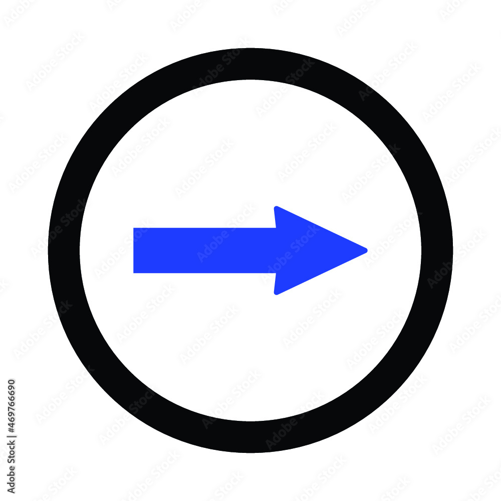 Turn Right ahead sign Turn Right ahead sign