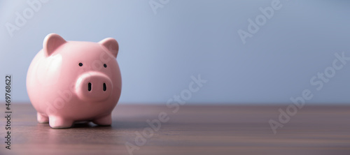 piggy bank on the wooden background