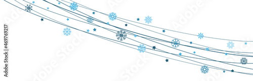 snow flakes on strings background for christmas time