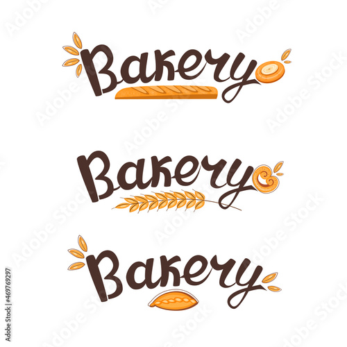 Set of lettering baked goods
