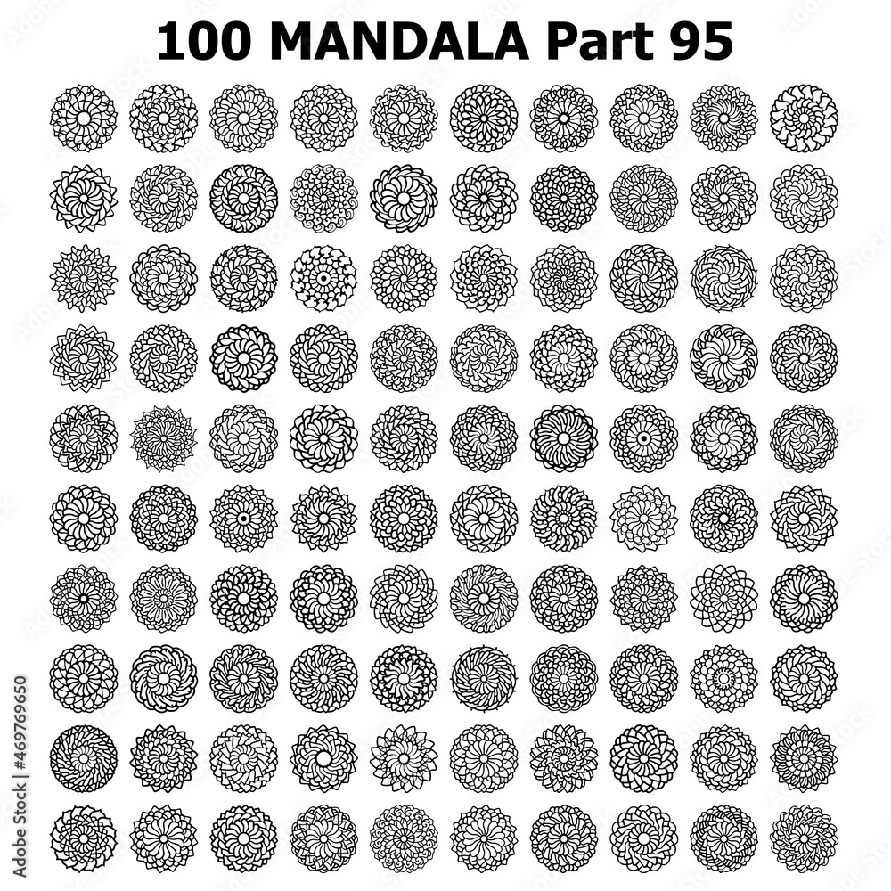 various mandala collections 100 Ethnic Mandala line pattern set Doodles freehand various mandala collections 100 Ethnic Mandala line pattern set Doodles freehand