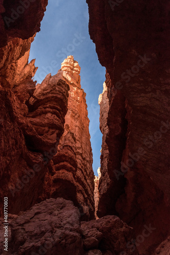 Iconic Wall Street gorge in the Bryce Canyon valley in Utah