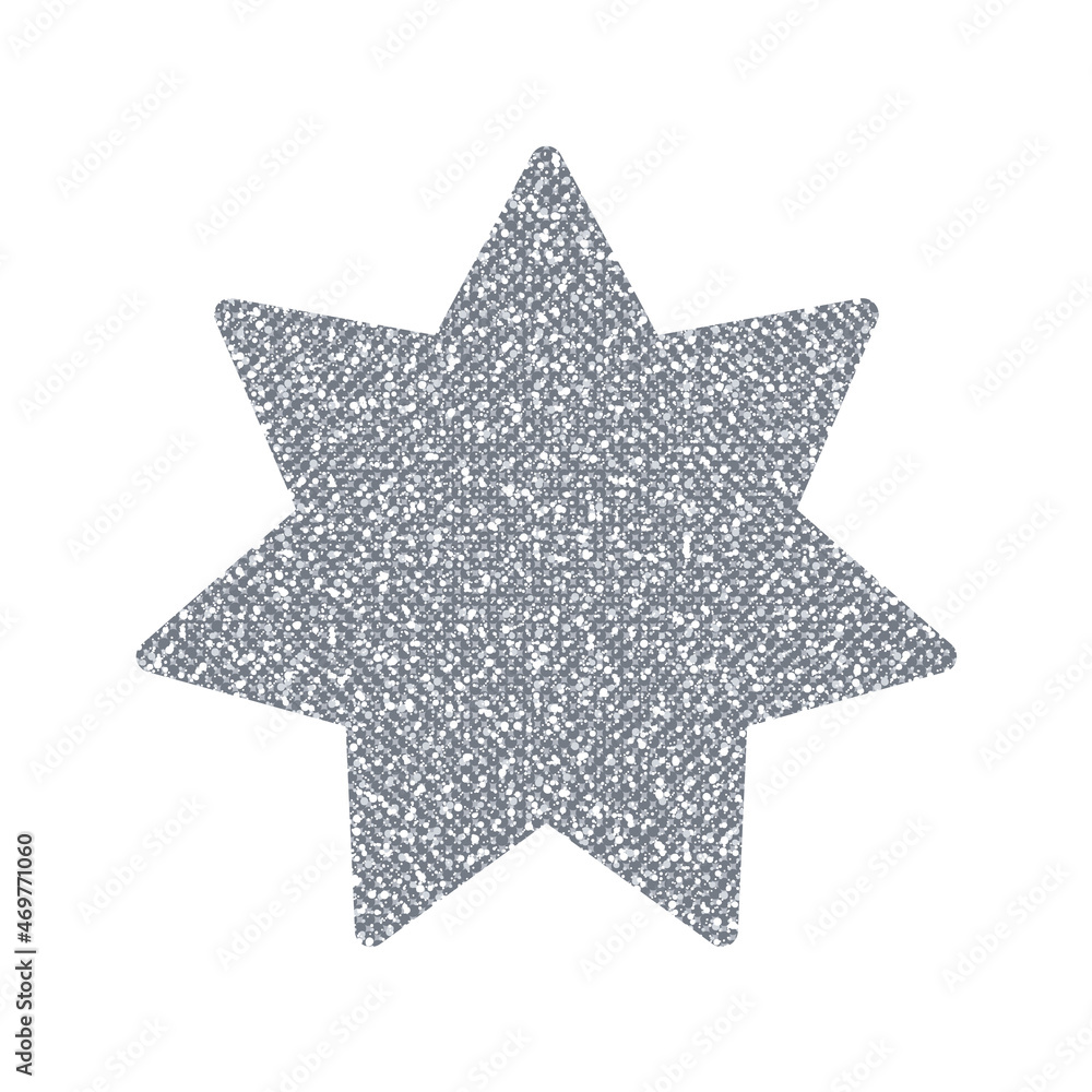 Obraz premium Silver glitter Star on white background