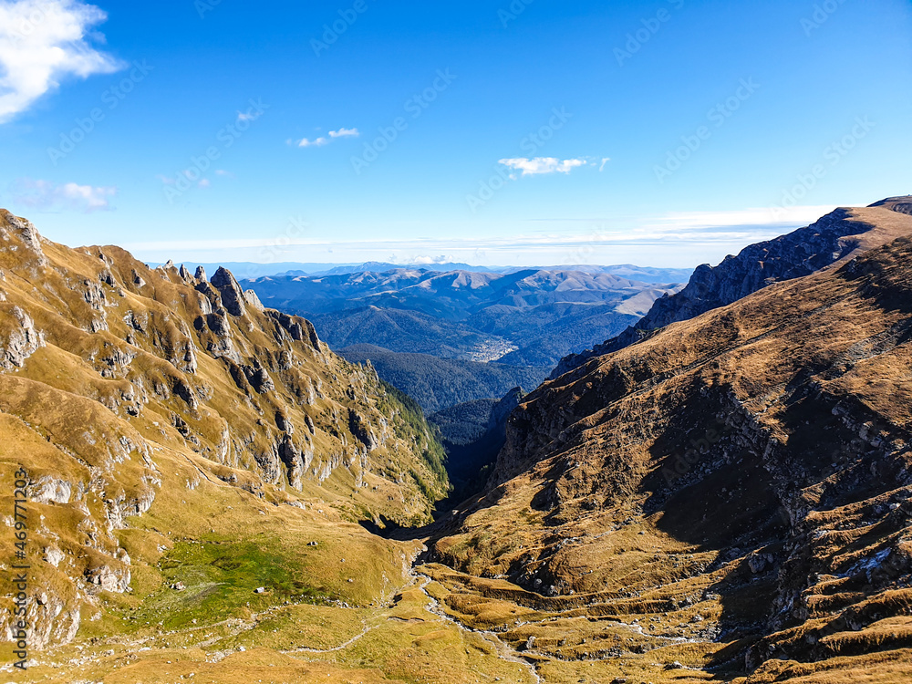 Fototapeta premium landscape with sky, Bucegi Mountains, Romania
