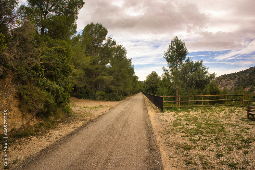 Landscape along the ebro greenway in the province of Tarragona