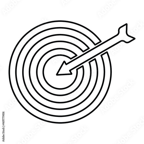 Target, aim, goal, targeting line icon. Outline vector.