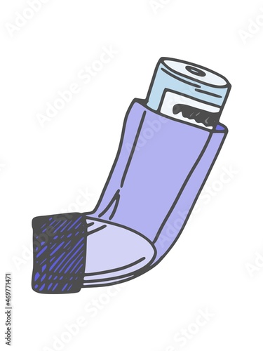asthma inhaler simple drawing. doodle sketch new
