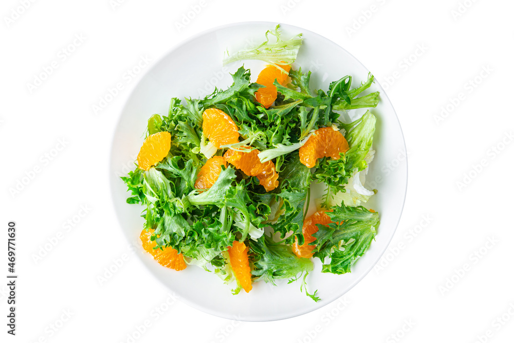 tangerine salad leaves green mix fresh citrus meal snack on the table copy space food background rustic. top view keto or paleo diet veggie vegan or vegetarian food no meat tangerine salad leaves green mix fresh citrus meal snack on the table copy space food background rustic. top view keto or paleo diet veggie vegan or vegetarian food no meat