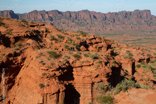 The red canyon. View of the arid desert, sandstone and rock formations. photo