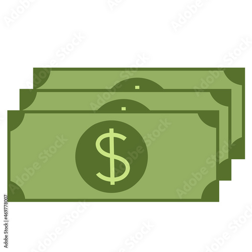 Money dollar flat trendy icon vector illustration isolated