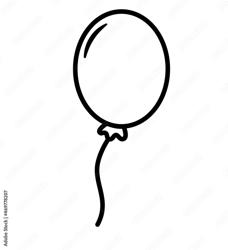 balloon line icon isolated on the white vector background balloon line icon isolated on the white vector background