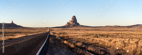 Scenic straight road through Navajo Nation