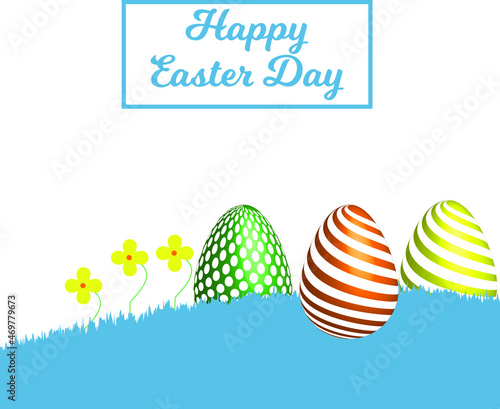 Happy easter day festival background with eggs decoration design