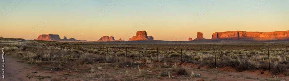 Sunset over famous Monument Valley, Navajo Nation