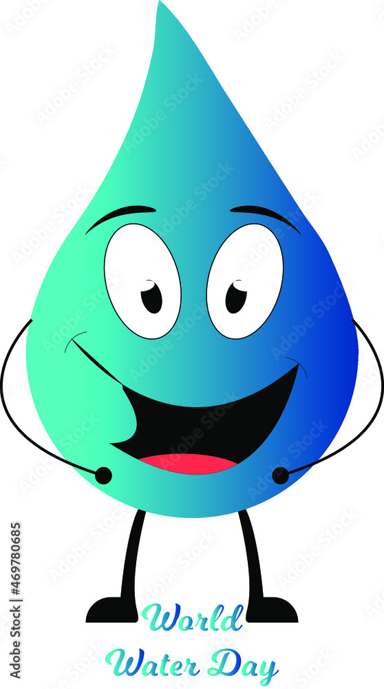 World water day illustration with nature and water drop World water day illustration with nature and water drop