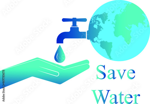Hand-drawn world water day illustration with hands and water drop