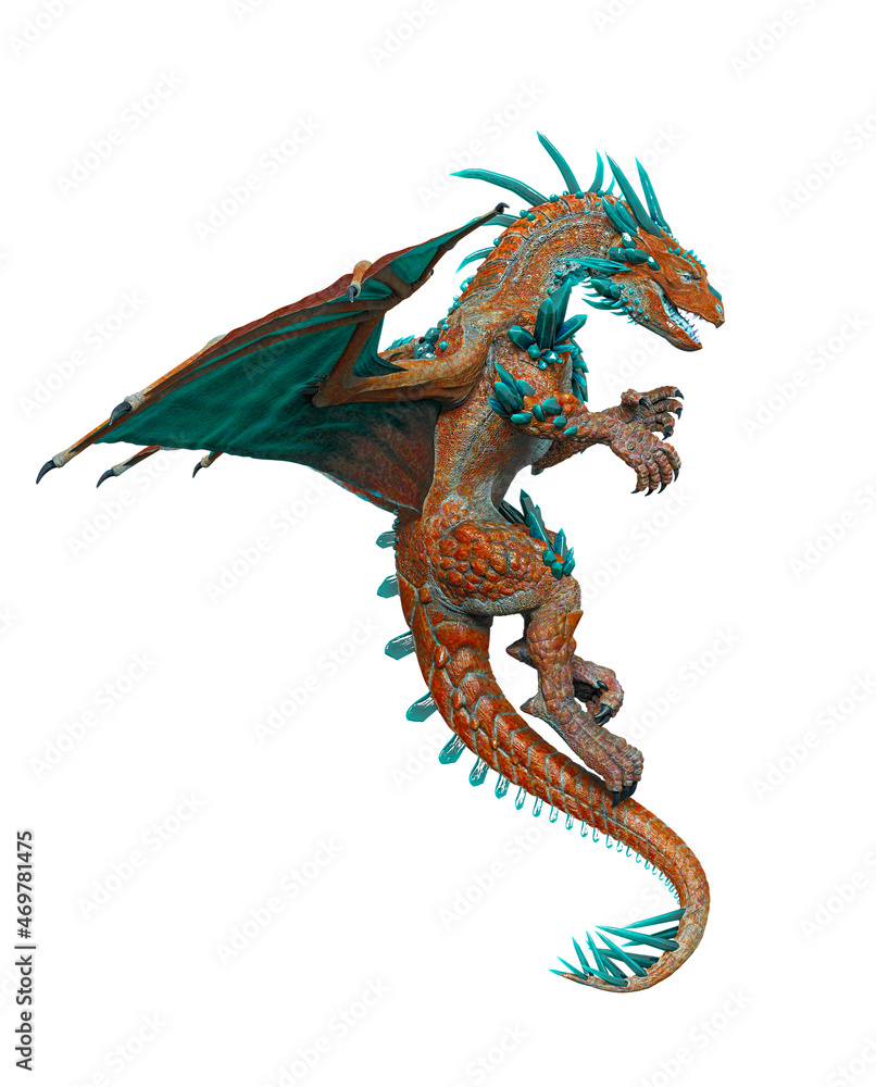 dragon is floating side view dragon is floating side view