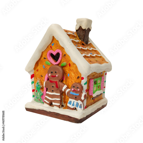 christmas gingerbread house isolated on white background