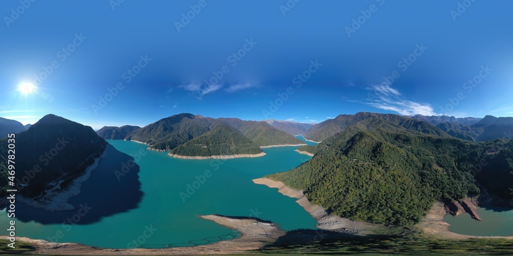 360 Inguri reservoir, Georgia, aerial view