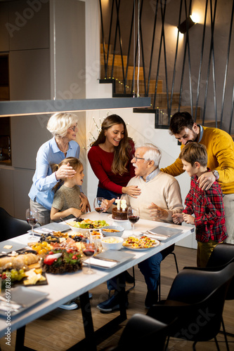 Family celebrating grandfat...