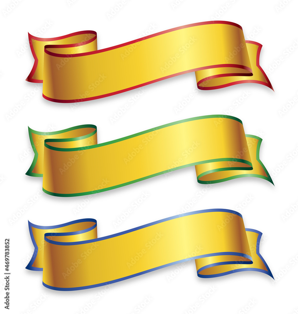 wide gold ribbons with colored trim wide gold ribbons with colored trim