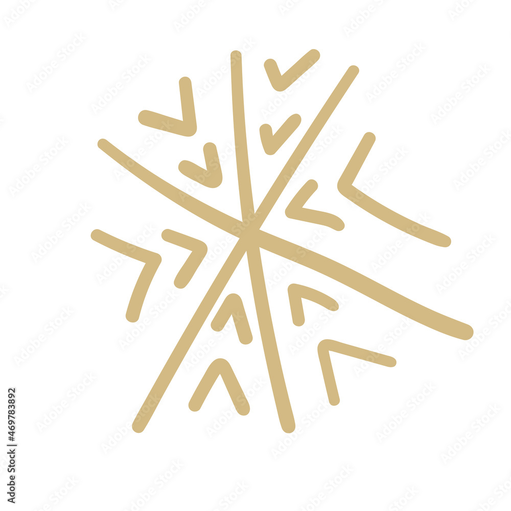 Winter snowflake hand drawn icon isolated on white background vector illustration. Winter snowflake hand drawn icon isolated on white background vector illustration.
