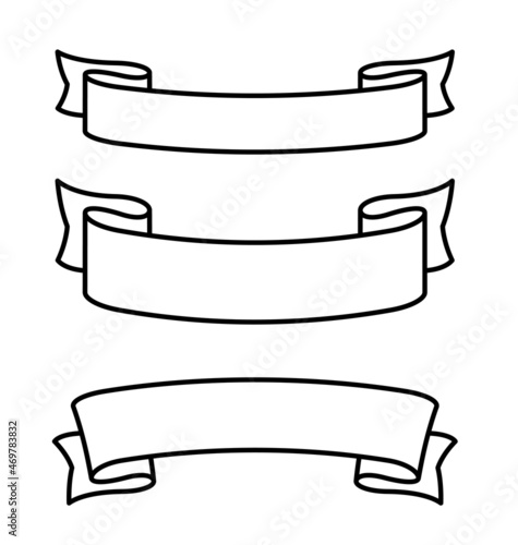 wide ribbons banner flowing scroll blank linework