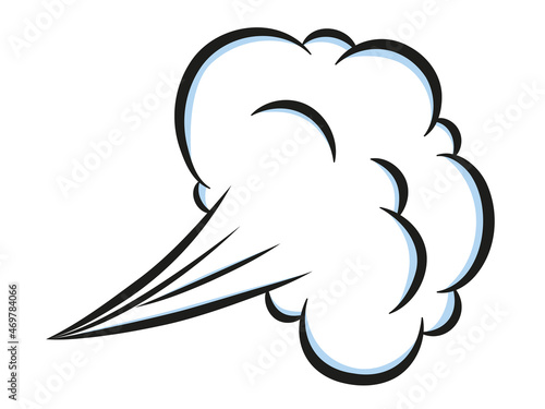 Comic style speed element. Bad smell smoke cloud isolated on white background.