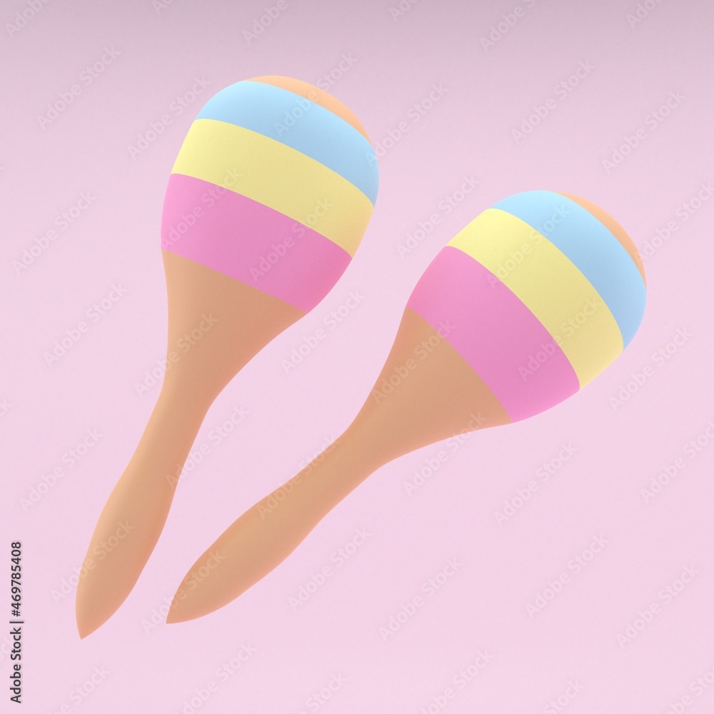 Maracas icon. 3D rendering illustration of a maracas rumba shakers. 3d illustration. Maracas icon. 3D rendering illustration of a maracas rumba shakers. 3d illustration.