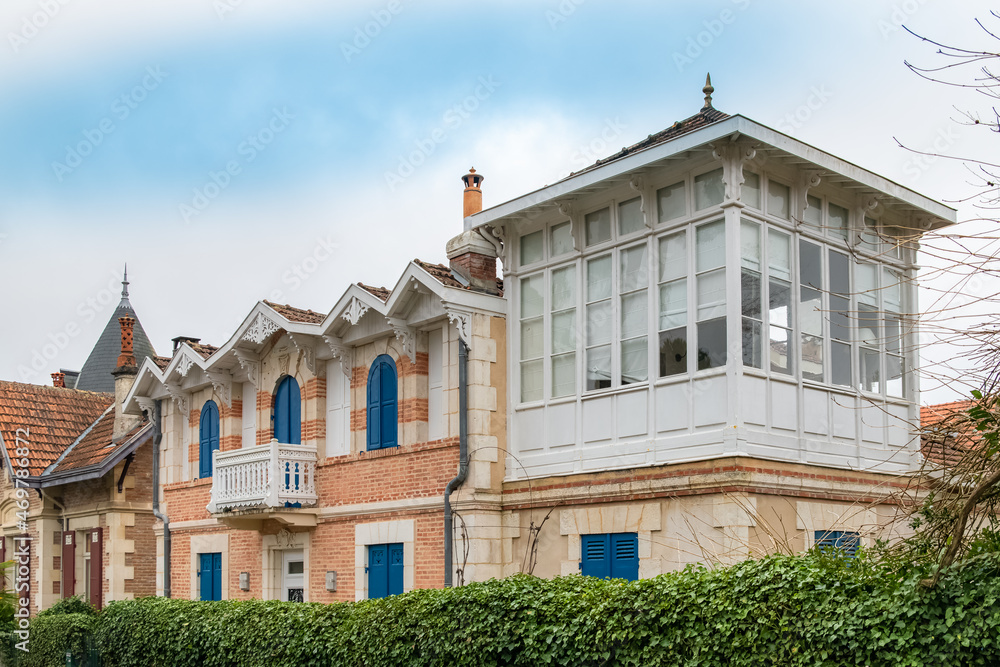 Arcachon in France, typical villa in a luxury neighborhood
