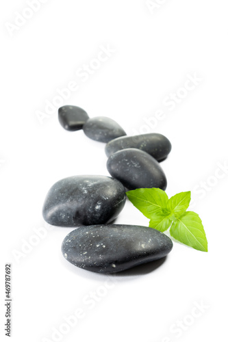 Severeal spa stones on white background