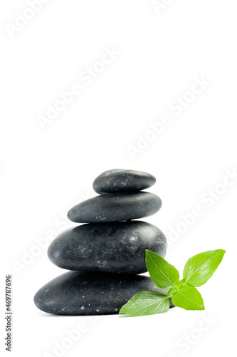 Severeal spa stones on white background
