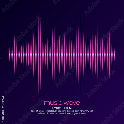 Modern sound wave equalizer. Vector illustration on dark background - EPS 10